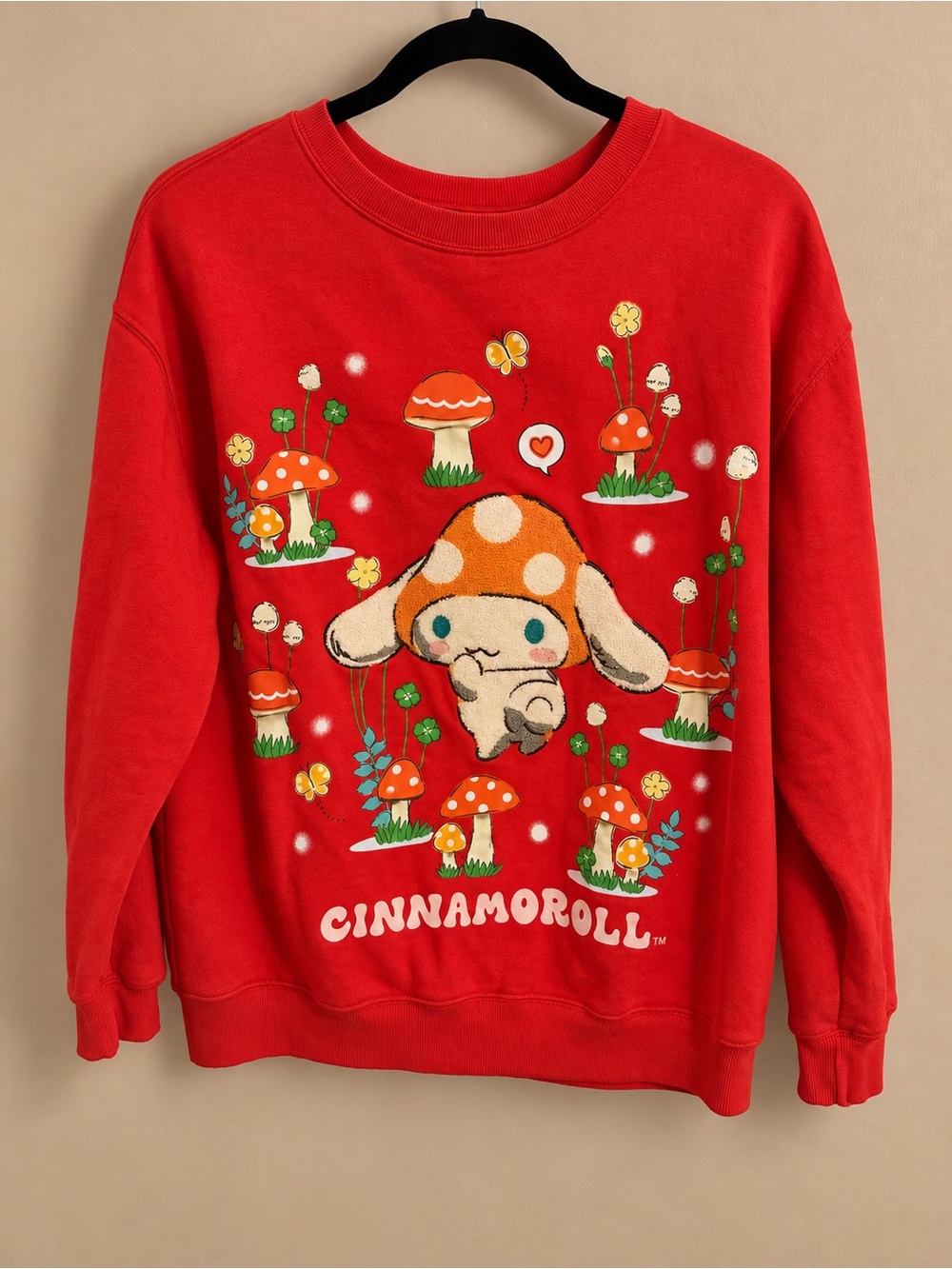 Sanrio Cinnamoroll Red Graphic Mushroom Sweatshirt